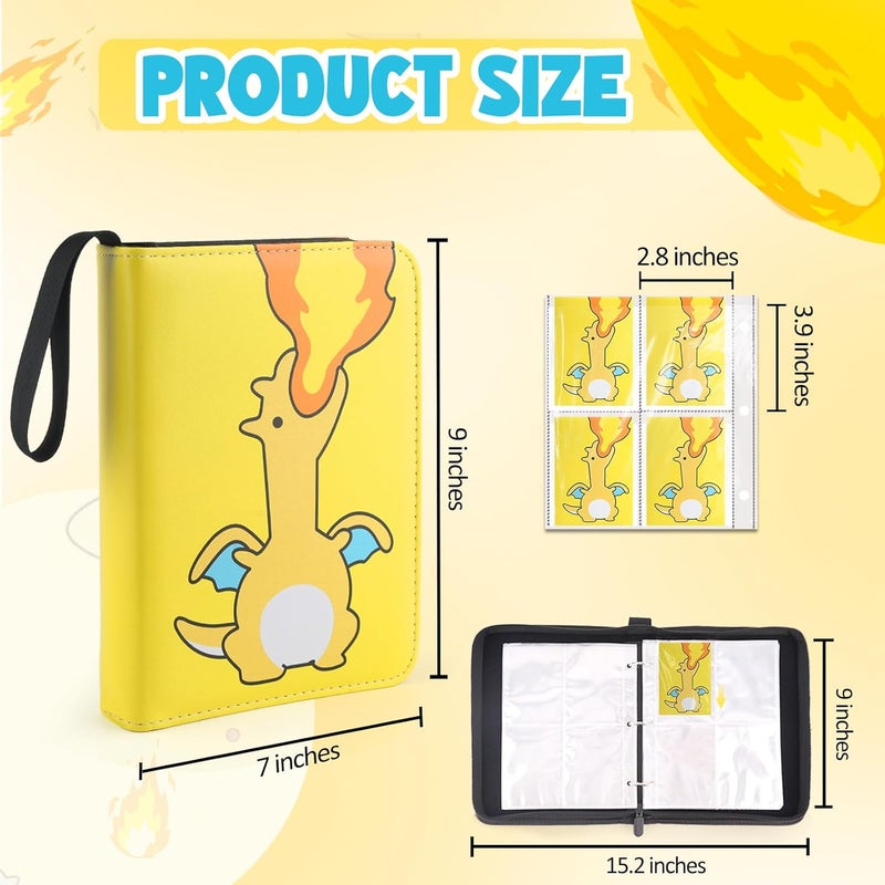 Daisiki Premium Trading Card Binder 400 Pockets Card Holder with 50 Removable Sleeves, Collection Binder Album Book with Zipper for Game Cards - Image 2
